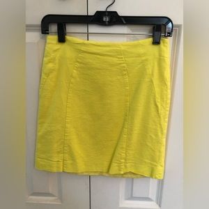 Loft yellow lined skirt, size 0